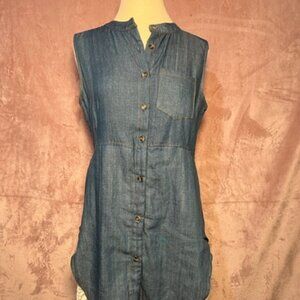 Womens Light Blue And White Floral Umgee Dress Size S